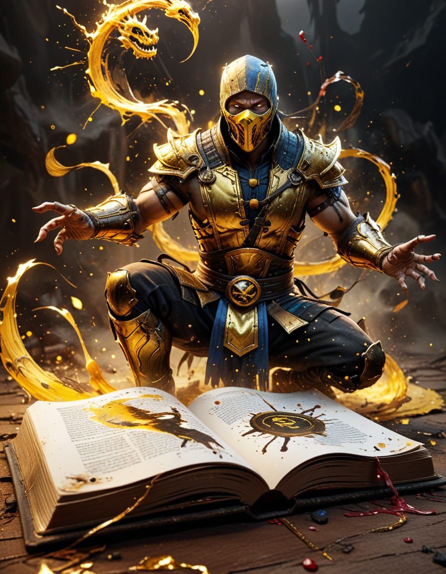 Mortal Kombat Heroes Leap From Book, Digital Art