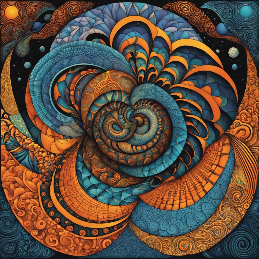 African Alchemist in Vibrant Fractal Harmony