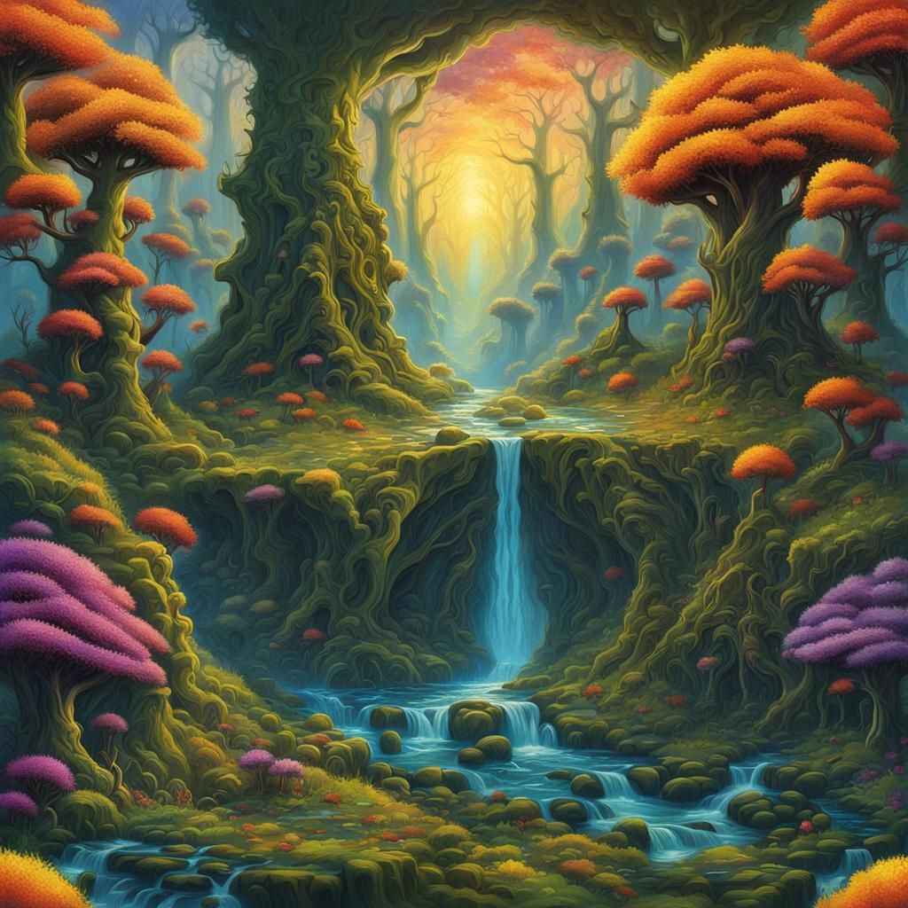 Majestic Dwarf in Gothic Forest at Sunrise