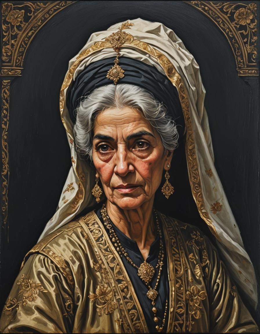 Baroque Portrait of Persian Scholar Woman