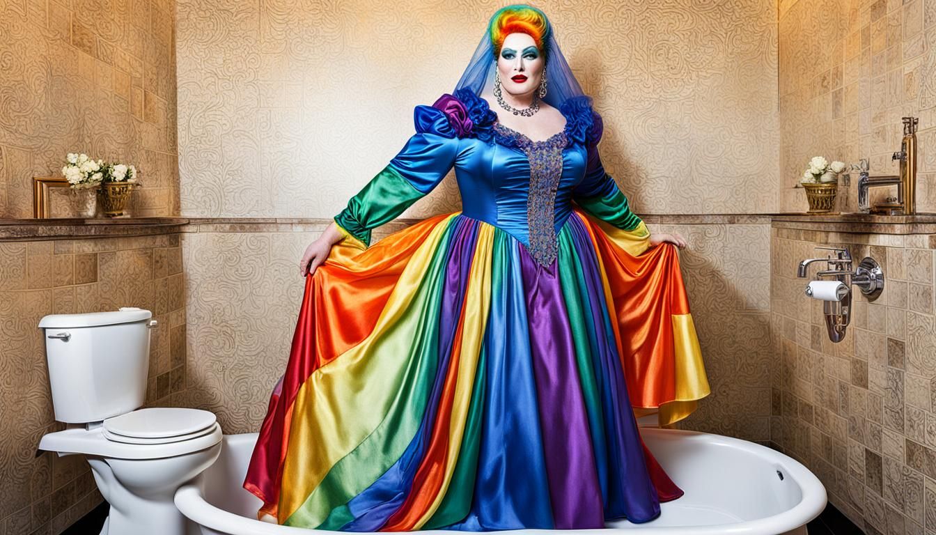 Bathroom Shower Bath Handbasin Toilet WC BBW Obese Femme Sis...