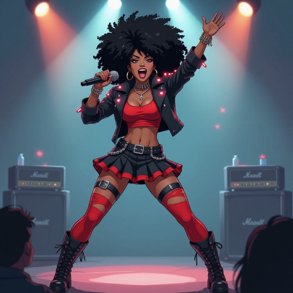 Fierce J-Metal Idol in Metal Punk Style