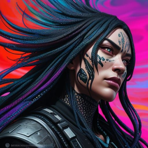 Intricately Rendered Masterpiece with Vibrant Background