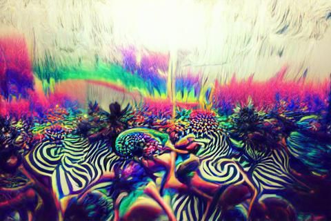 Abstract Psychedelic Swirl of Colors and Patterns