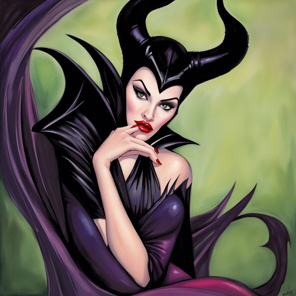 Maleficent in Pinup Style by Olivia De Berardinis