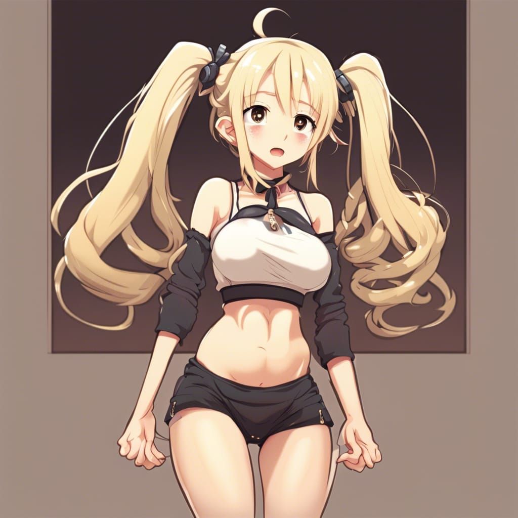 Anime Girl with Blonde Pigtails