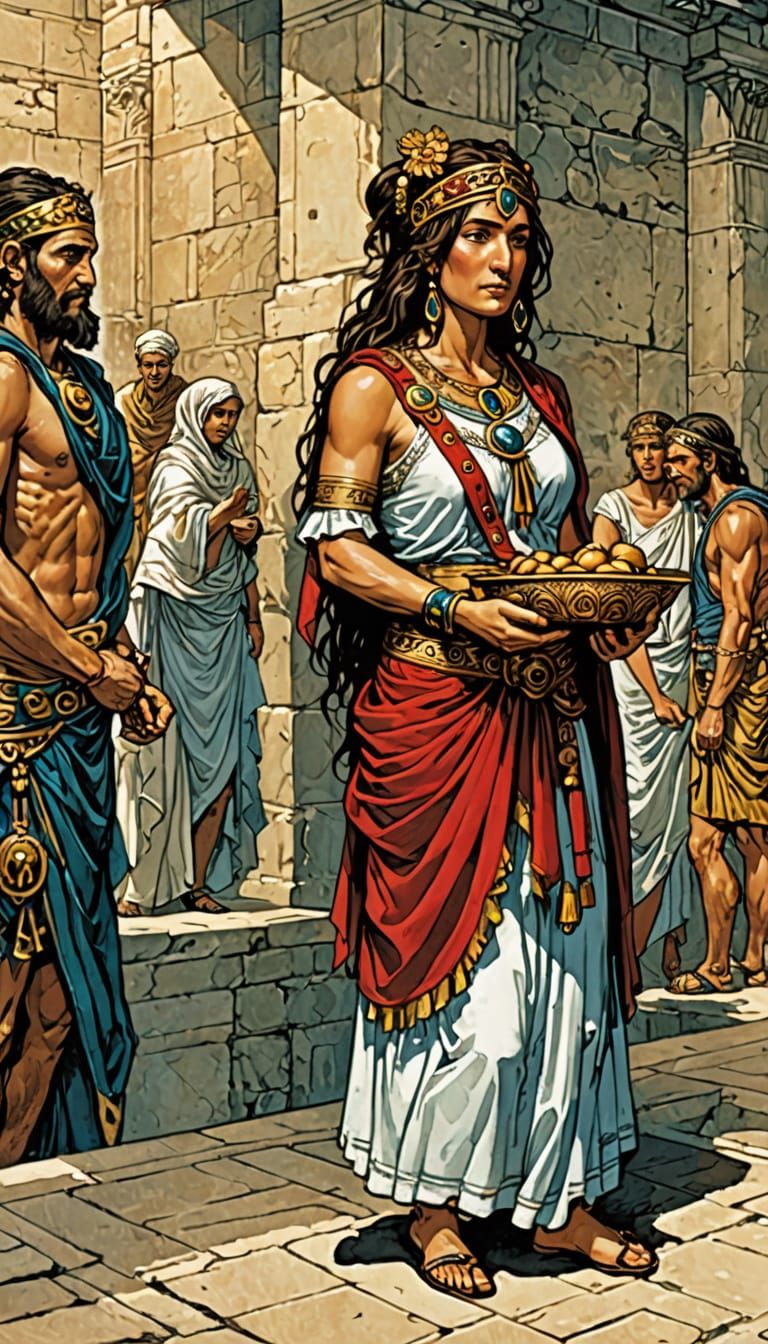 Ancient Greece Goddess in Comic Book Style