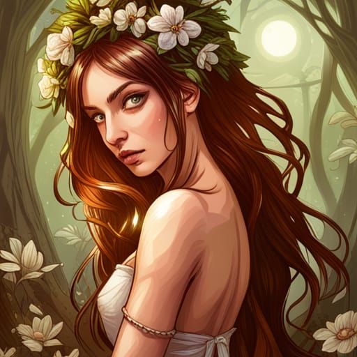 Elegant Fairy Princess in Enchanted Woodland