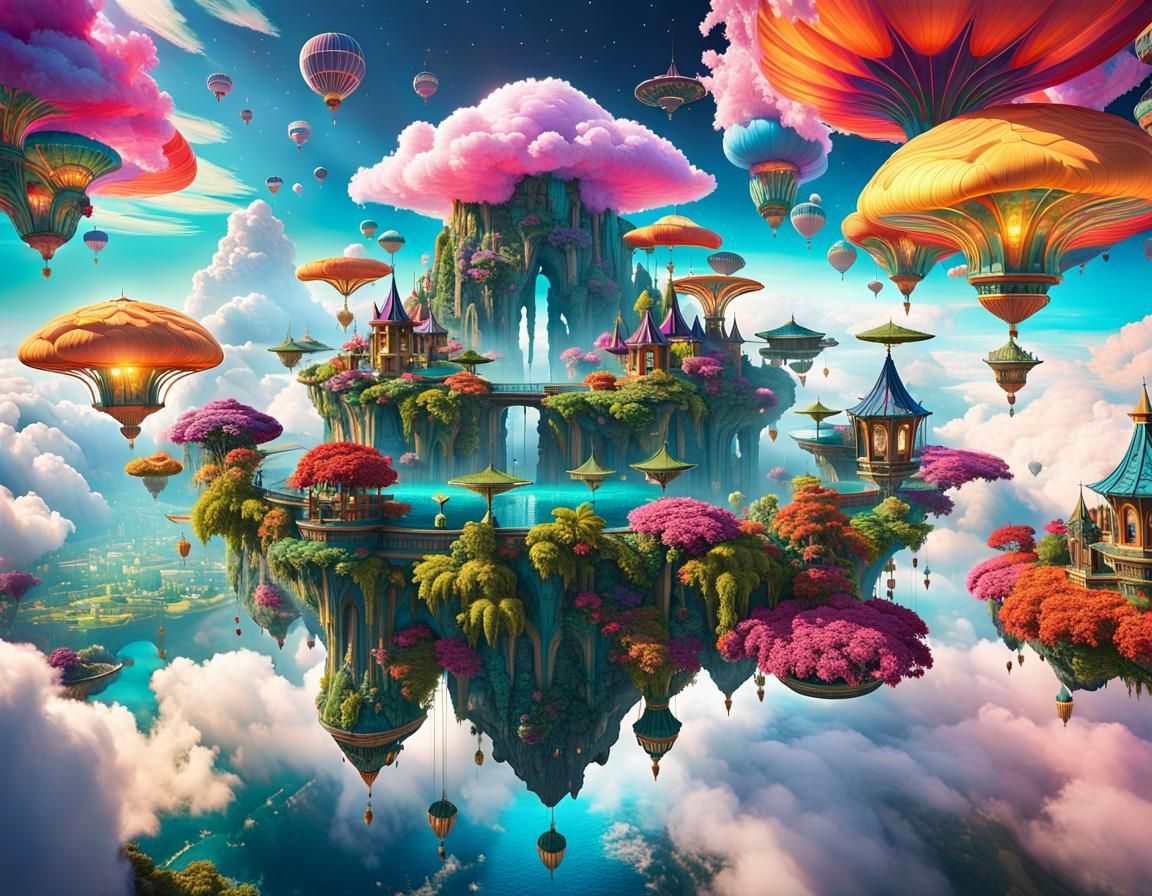 Dreamscape: Otherworldly Islands in a Surreal Wonderland