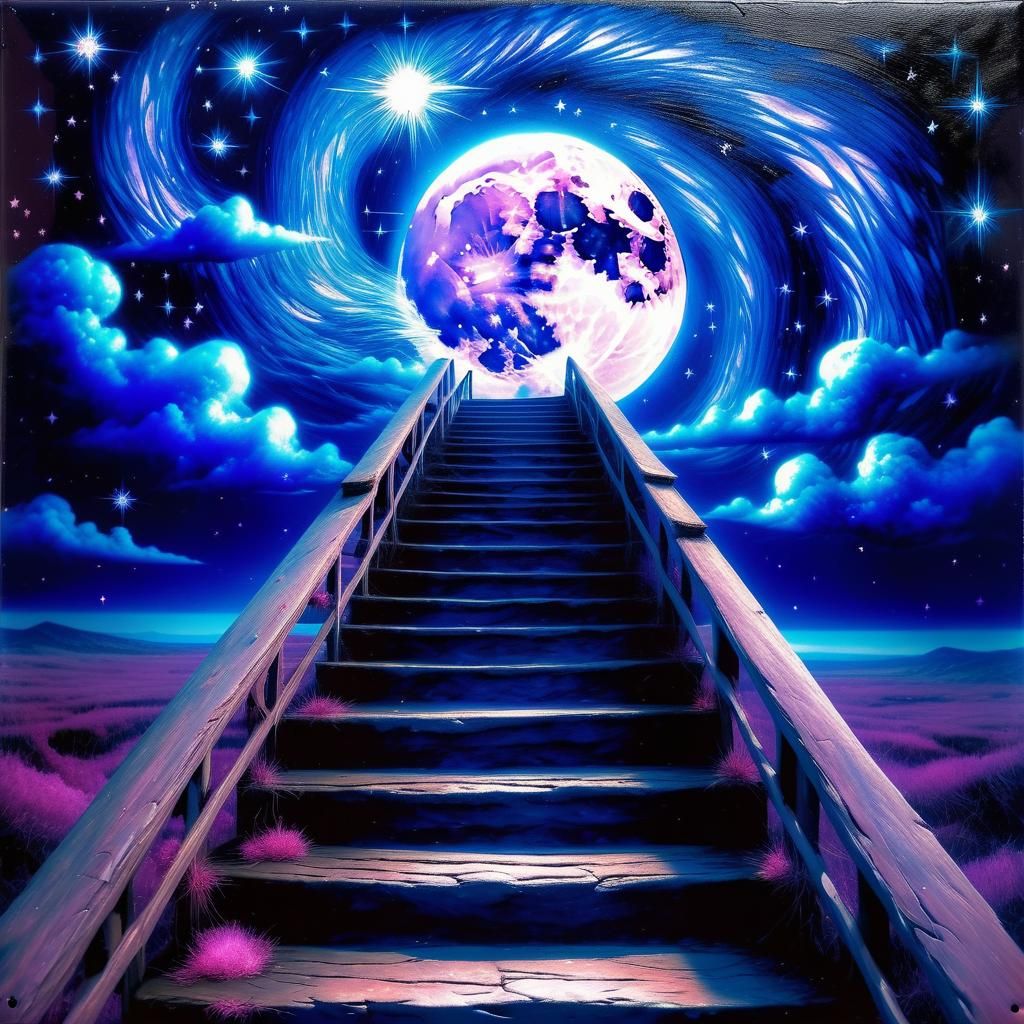 Epic Encaustic Stairway to the Stars