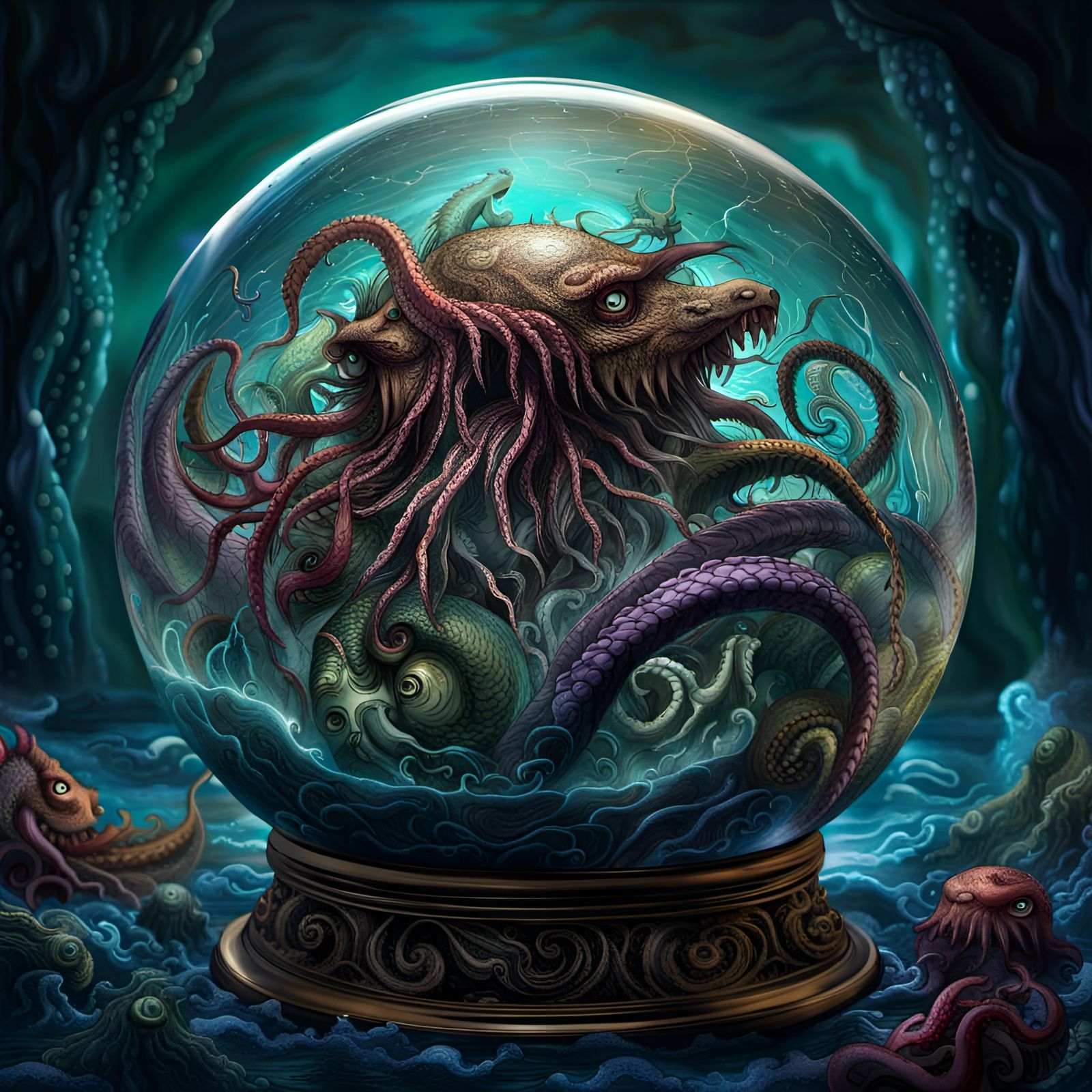 A Sea Monster Snow Globe (Continued)