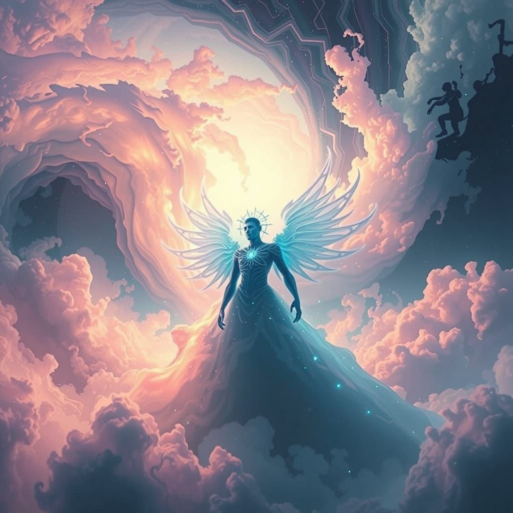 Mystical Being Atomos in Sci-Fi Surrealism