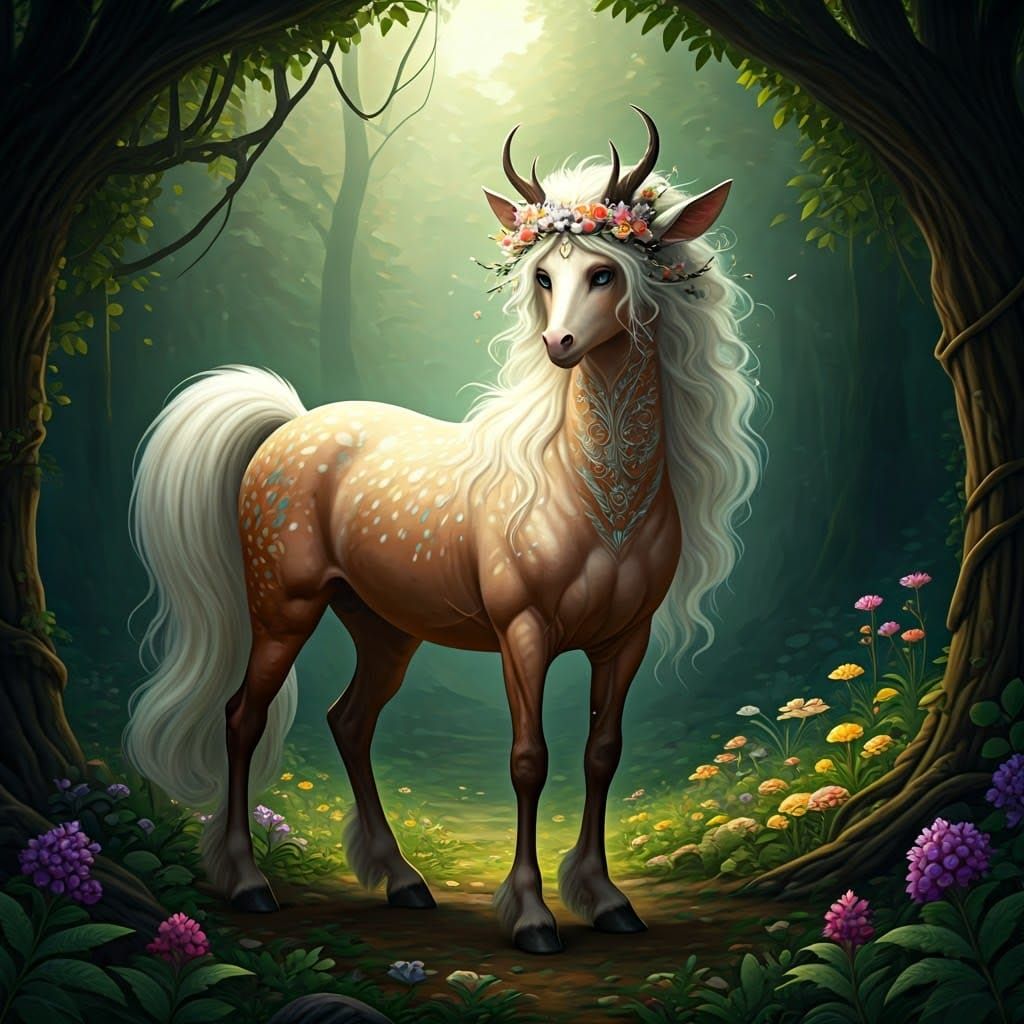 Majestic Centaur in Enchanted Forest Glade