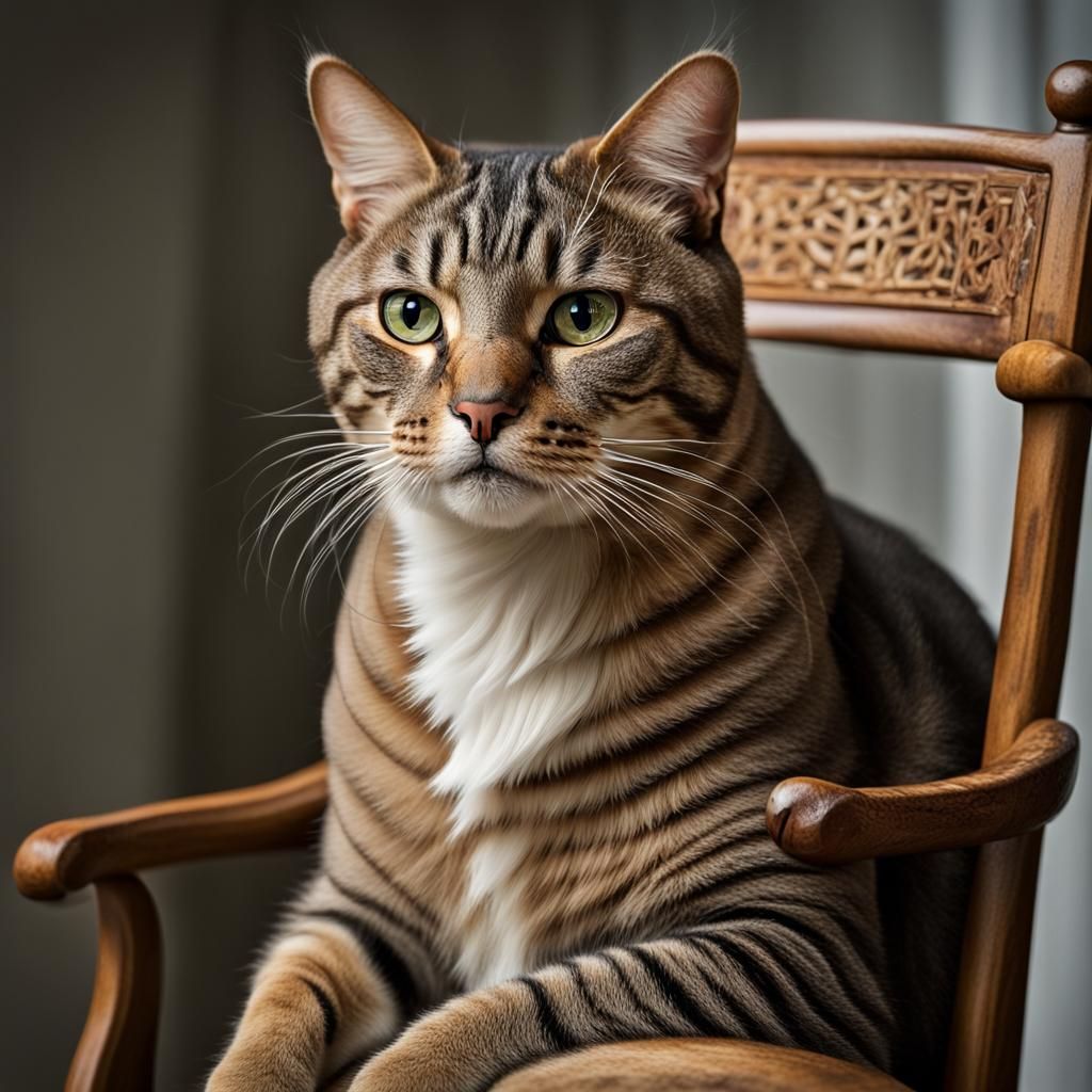 Cat Portrait in Studio Lighting, Sharp Focus