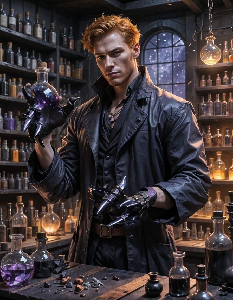 Purple-Eyed Alchemist in Modern Mage Style