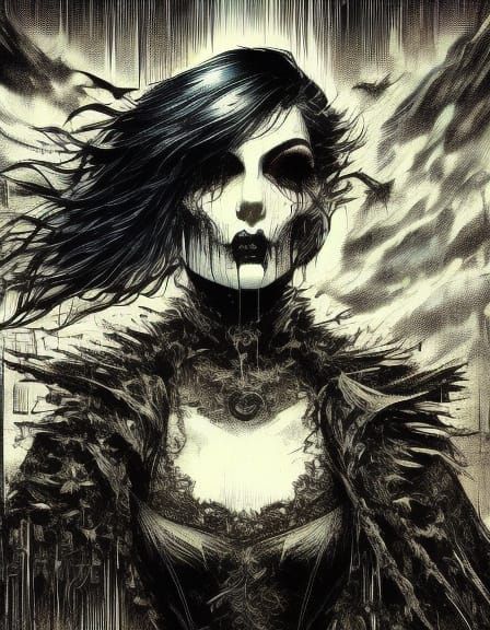 Gothic Vampire Empress in Dark Fantasy Art