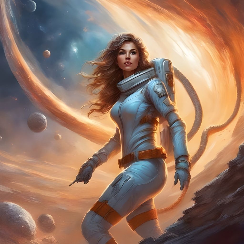 Astronaut vs Space Worm: Splash Art Portrait