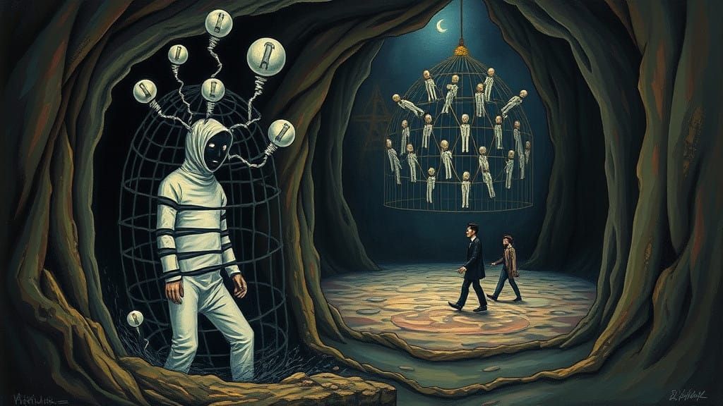 Trapped Surrealism: Claustrophobic Dreamscape in Vibrant Col...