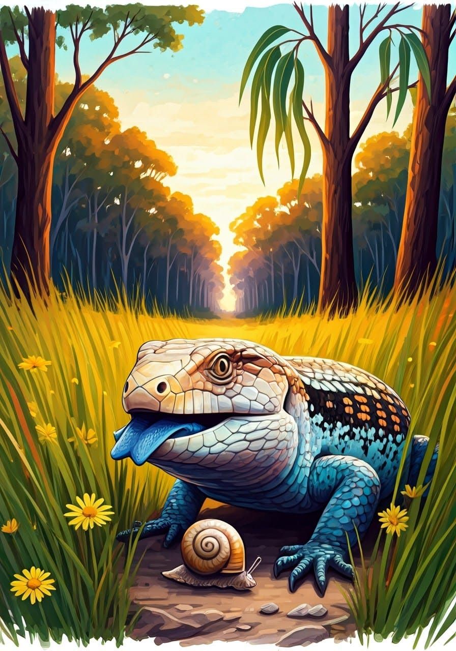 Australian blue-tongue lizard (Tiliqua scincoides)