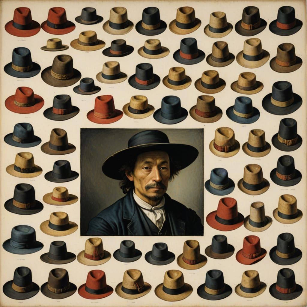 Unusual Lunch Hats in Gauguin and Rembrandt Style