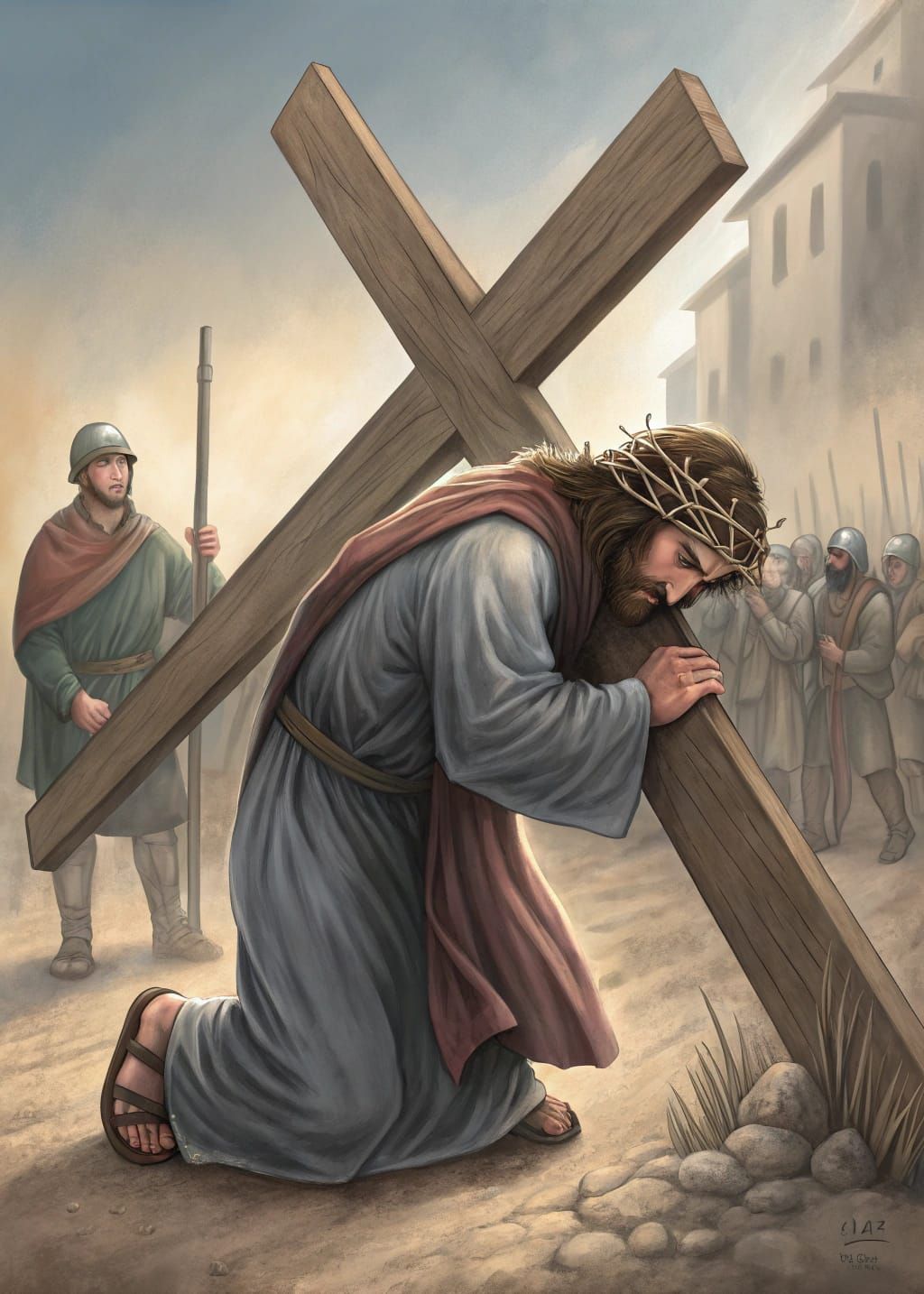 Jesus Falls the Second Time on the Via Dolorosa in Biblical ...