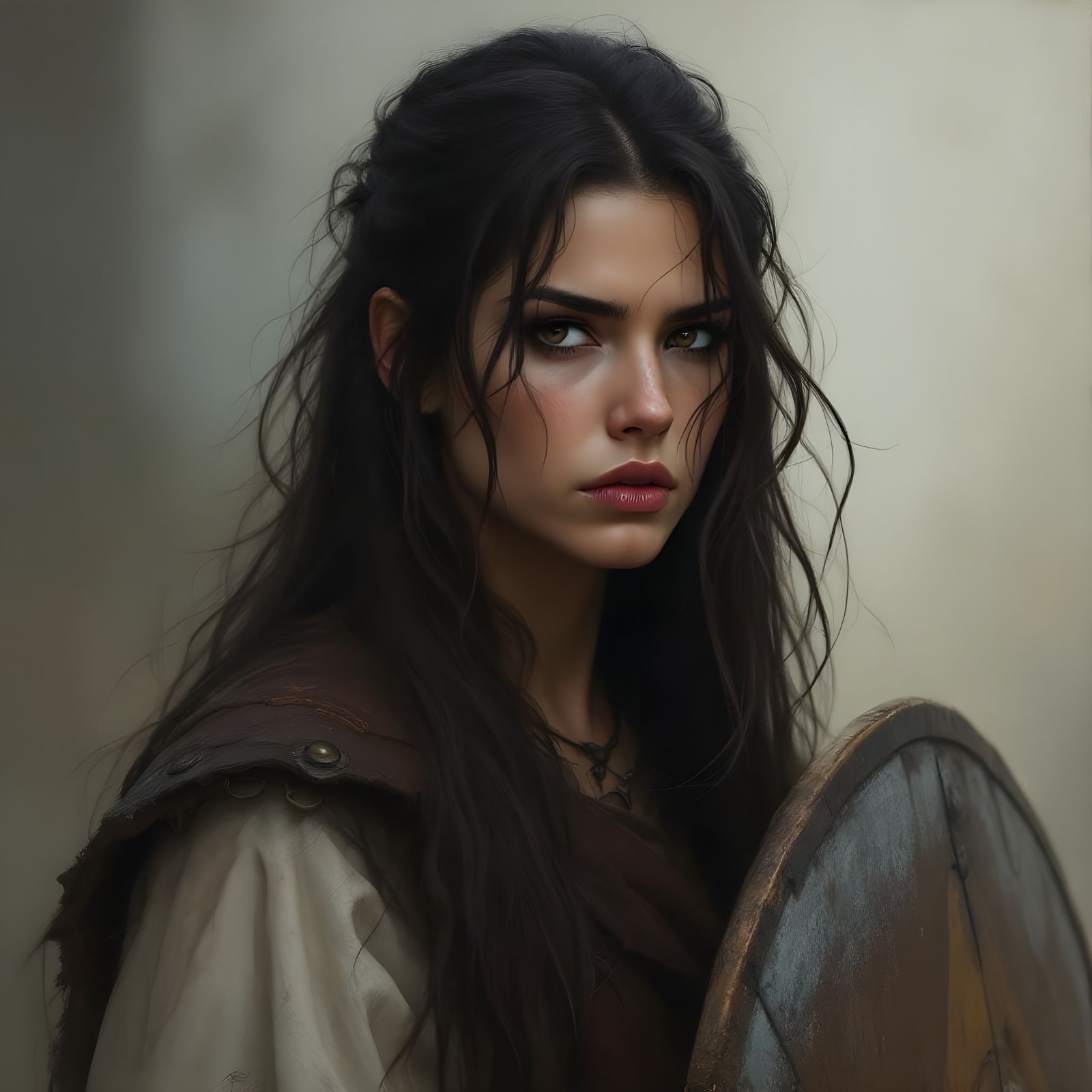 Portrait of a Norse Goddess in Garmash Style