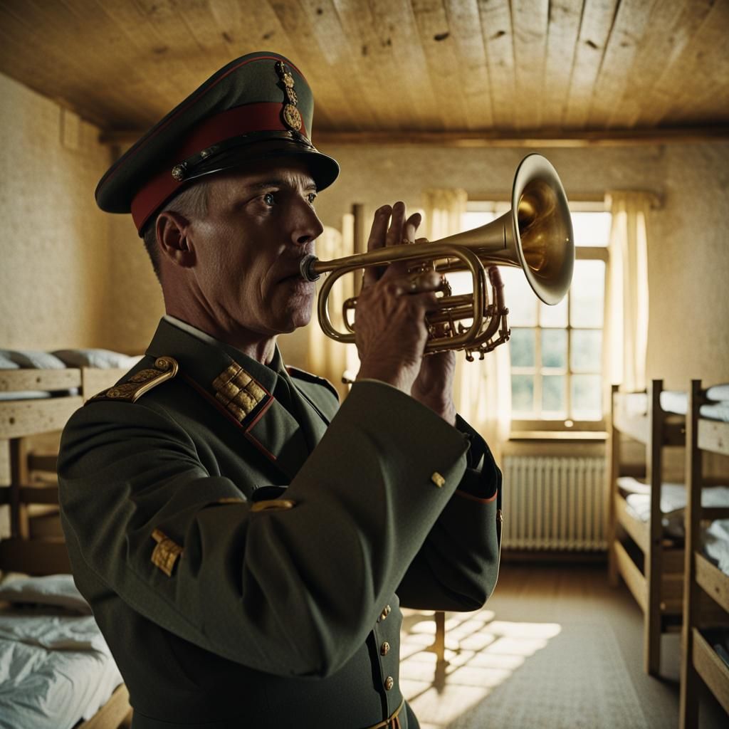 German Soldier's Wake-Up Call in Barracks