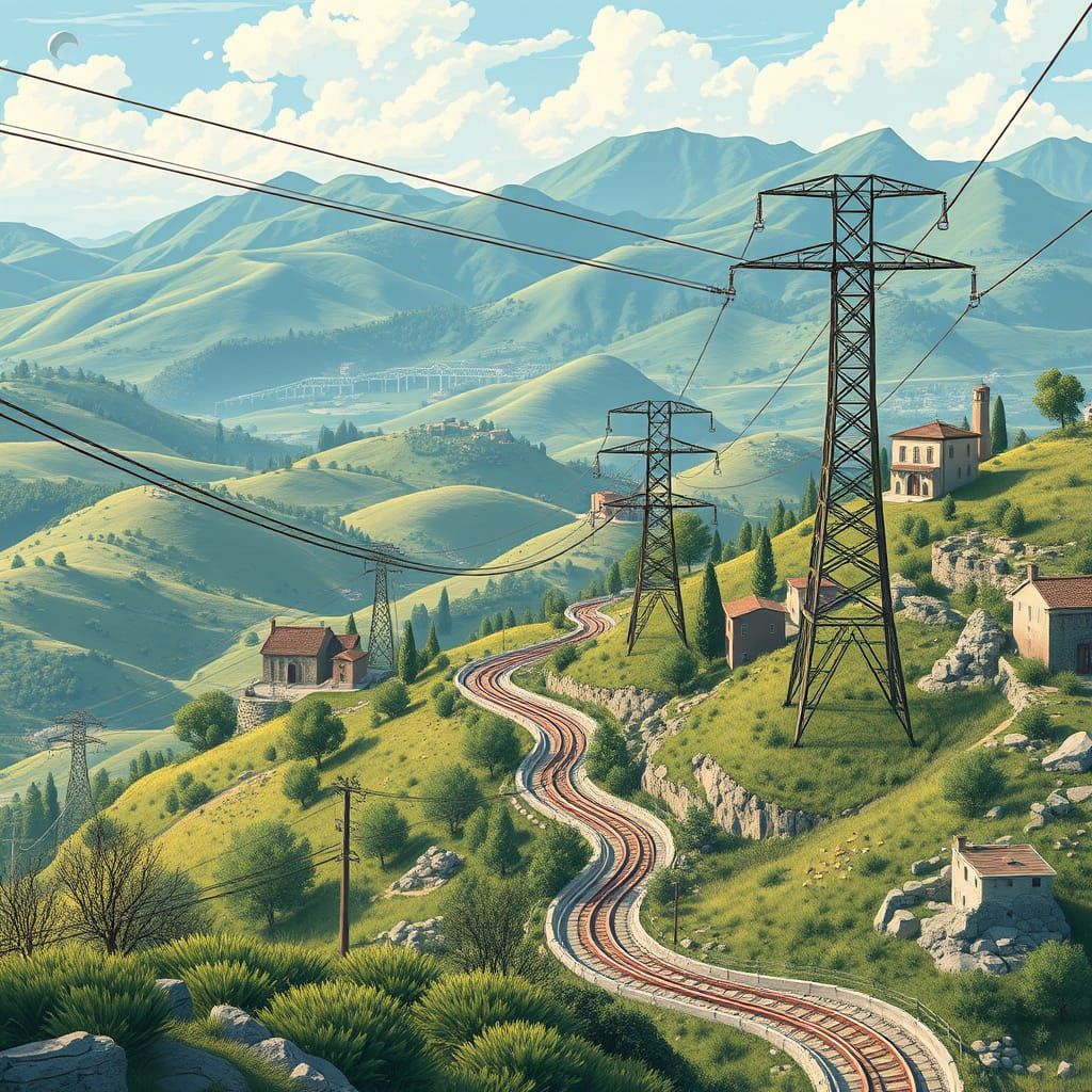 Futuristic Italian Electrical Grid in Tuscany