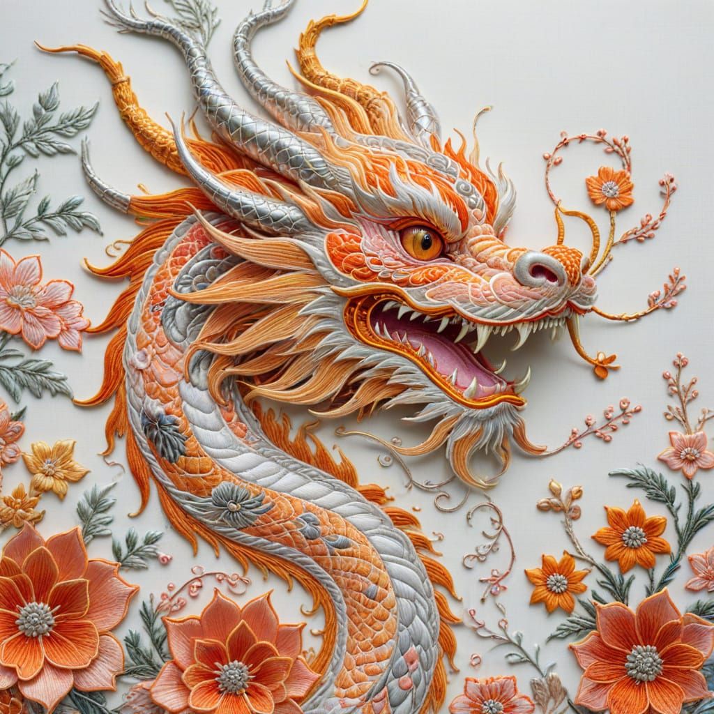 Embroidered Chinese dragon