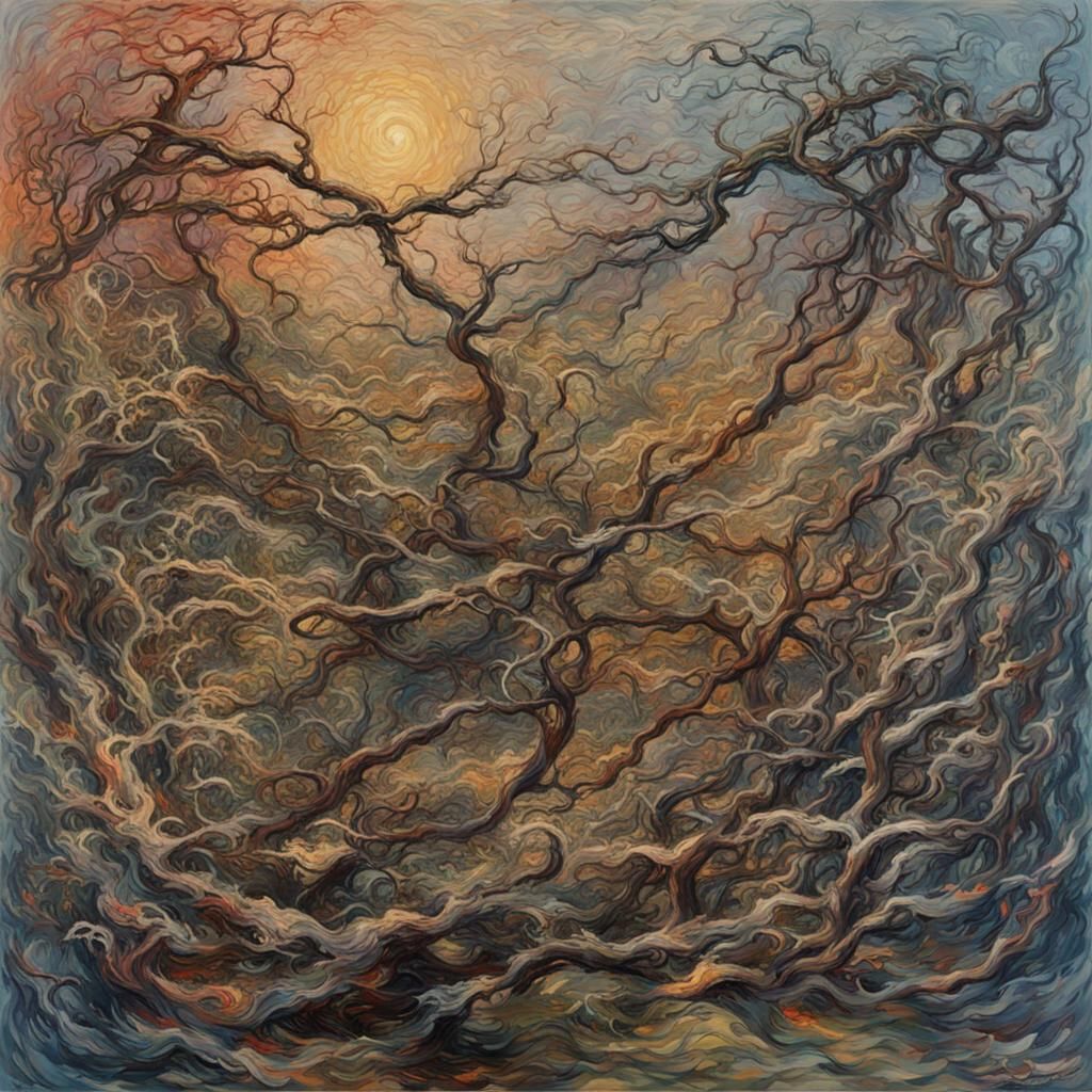 Eldritch Scene in Impressionist Abstract Style