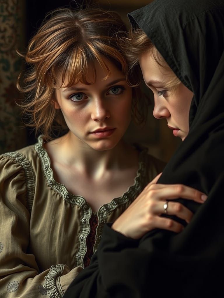 Intimate Poetic Realism Portrait: Gazing into Eyes