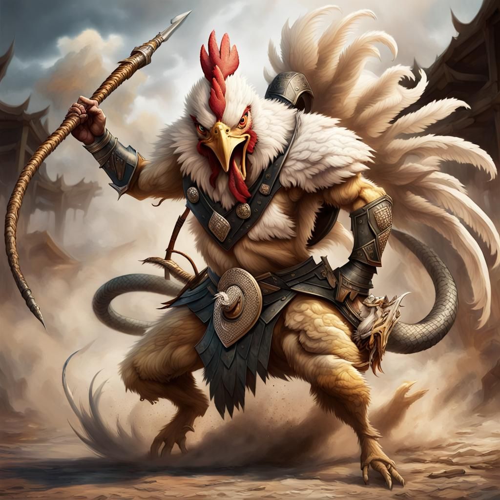 fierce chicken warrior