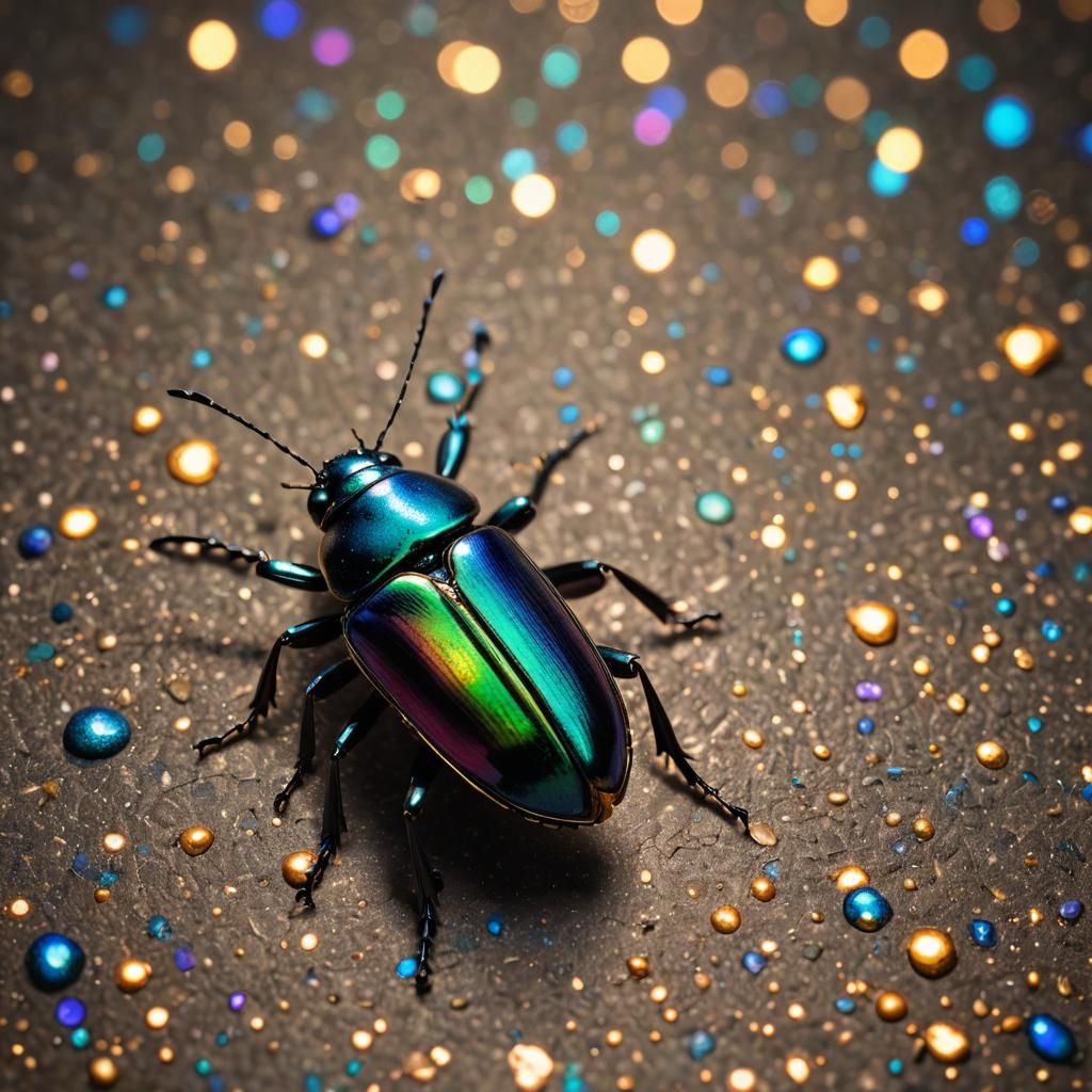 Beetle Crushed by Microphone: Hyper-Realistic Macro Art