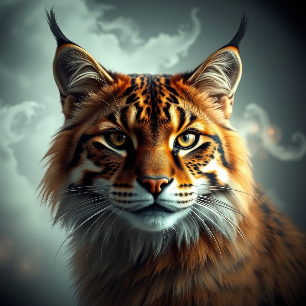 Majestic Cat in Ethereal Dreamscape