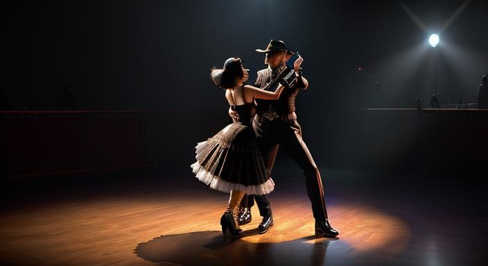 Dynamic Louisiana Dance Scene with 3D Shading
