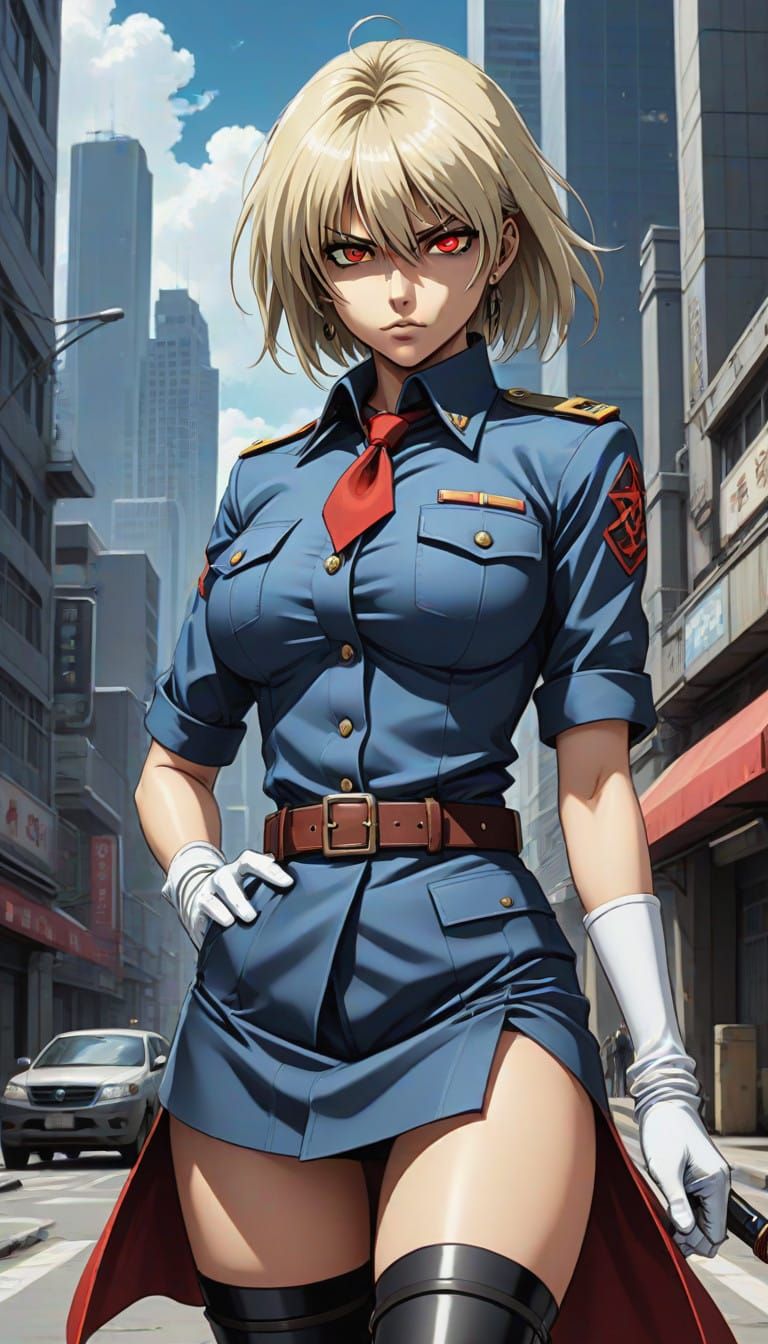 Seras Victoria in Military Uniform with Zettai Ryouiki