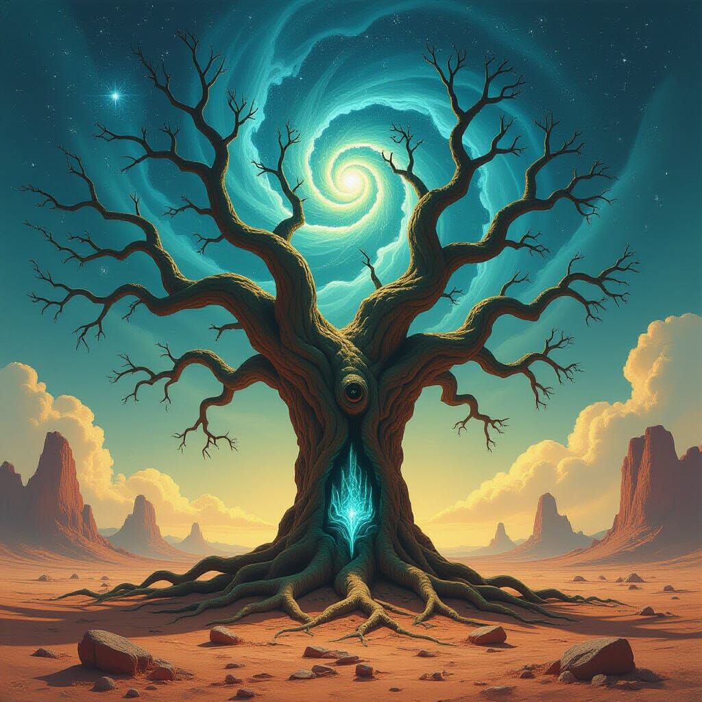 Ancient Tree on Alien Planet, Cosmic Horror Style