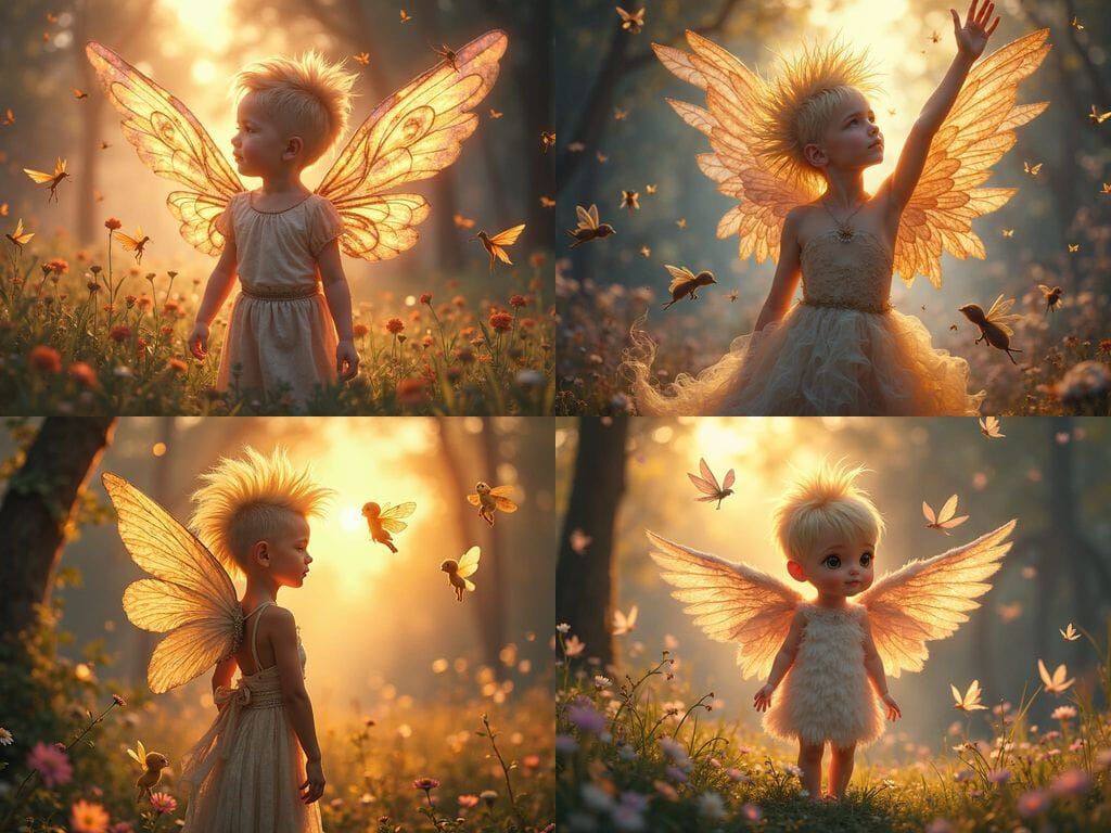 Blond Mohawk Baby Valkyrie Angel in Twilight