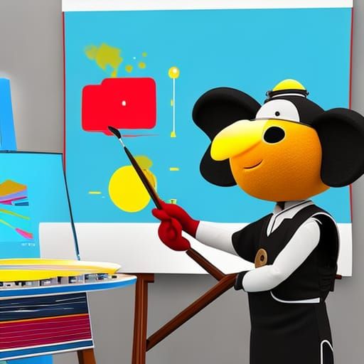 Artist Chatbot Painting with Brush