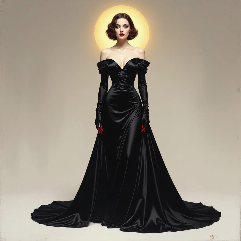 Mysterious Woman in Golden Light