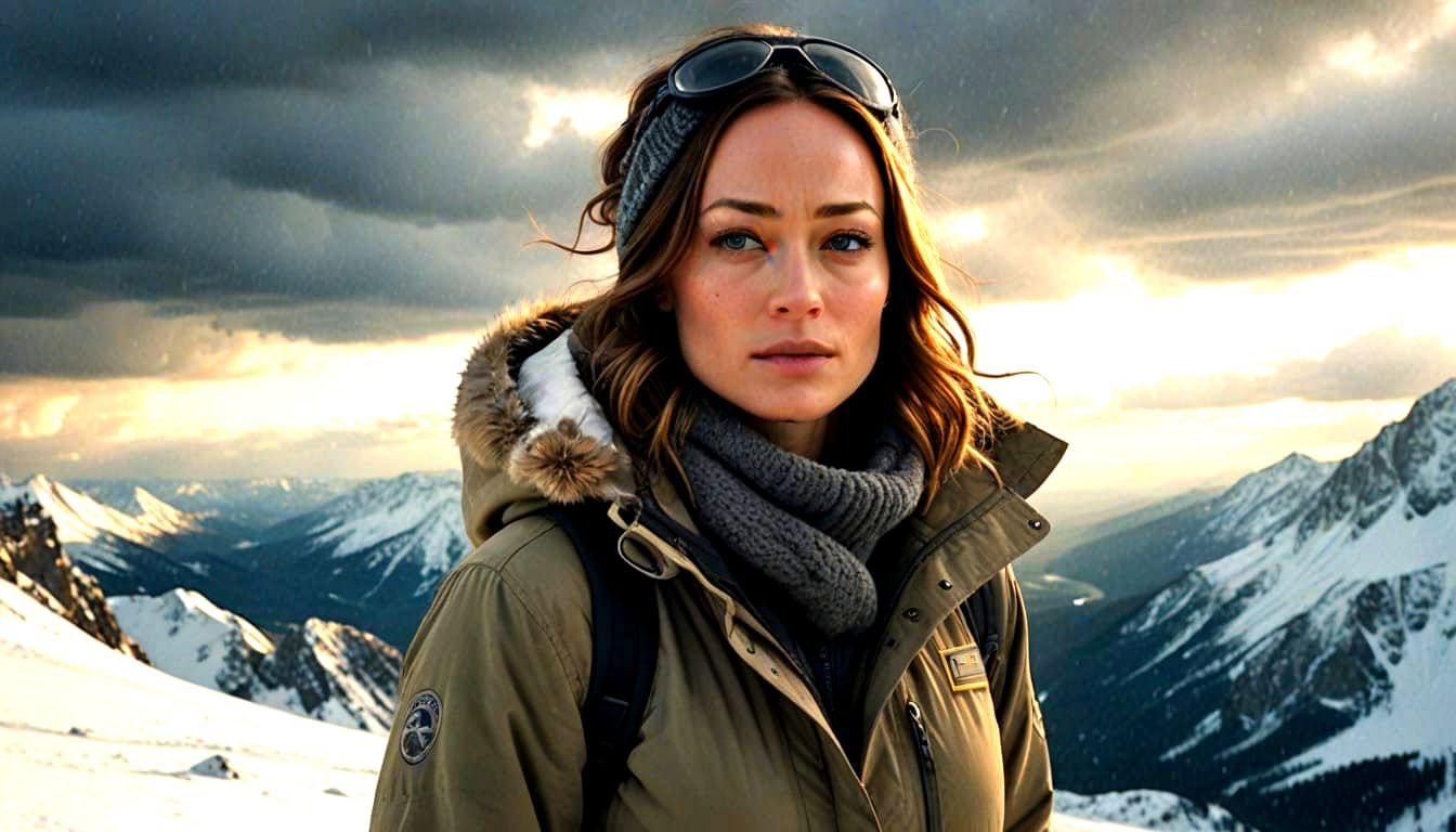 Snow-Capped Summit: Olivia Wilde in Cinematic Glory