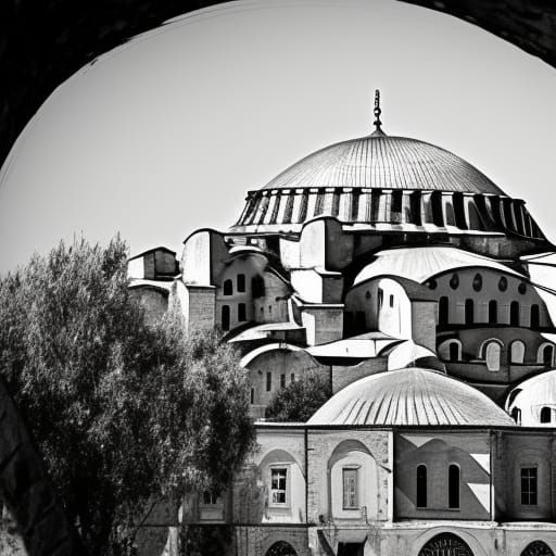 Hagia Sophia in 1000 AD: A Historical Exterior View