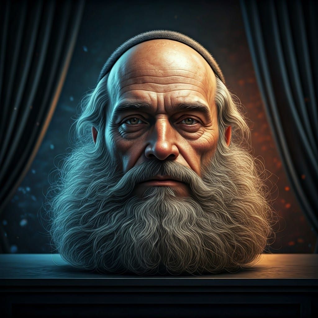 Dramatic Hassidic Streimel on Black Velvet, Concept Art