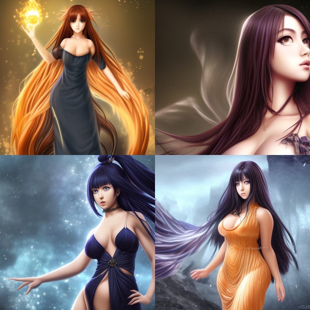 Detailed Full Body Portrait of Hinata Hyuga