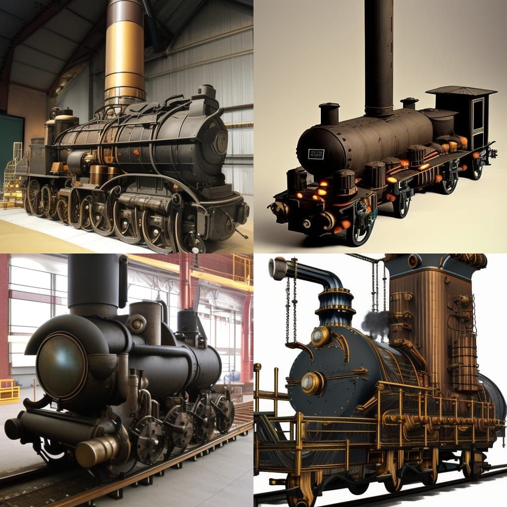 Steampunk Rocket with Coal Furnace Engine