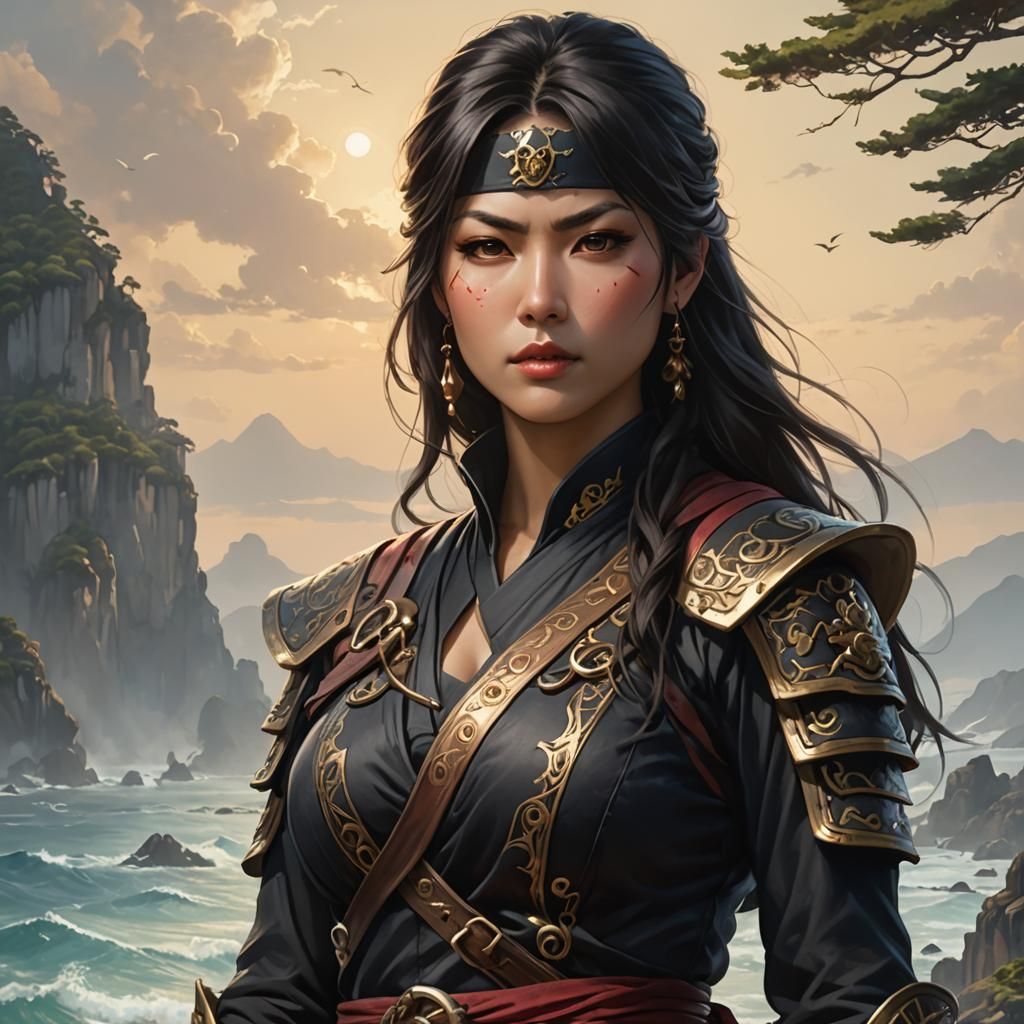 Epic Ninja Pirate Portrait in High Fantasy Style