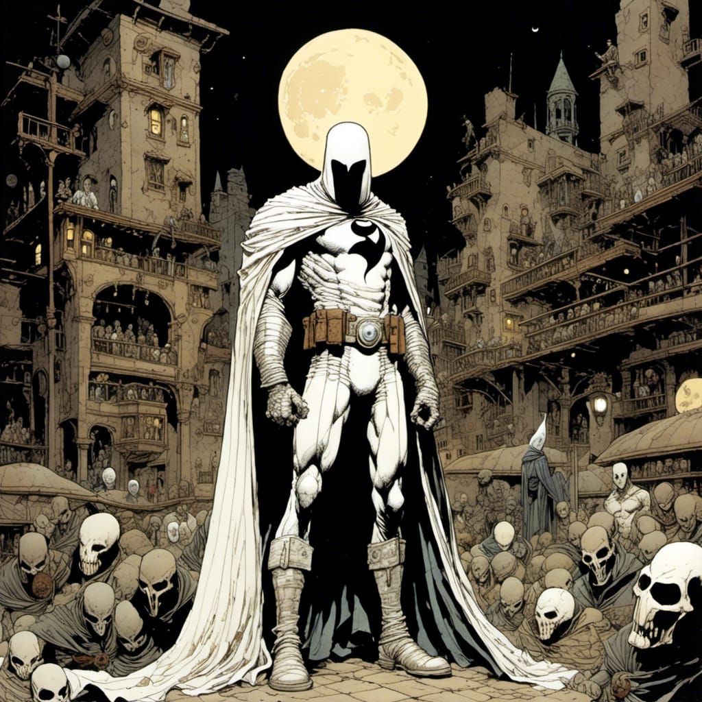 Paranoid Moon Knight Digital Illustration