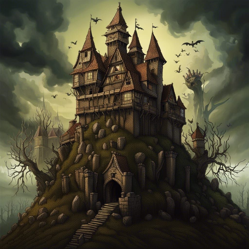 Spooky Medieval Castle on Mr. Bean's Head