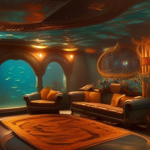 Underwater Living Room: Fantastical Interior Design