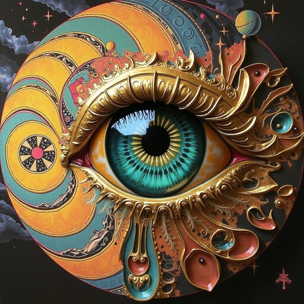 Expressive Sculpture of Reflected Glory in Vibrant Colors